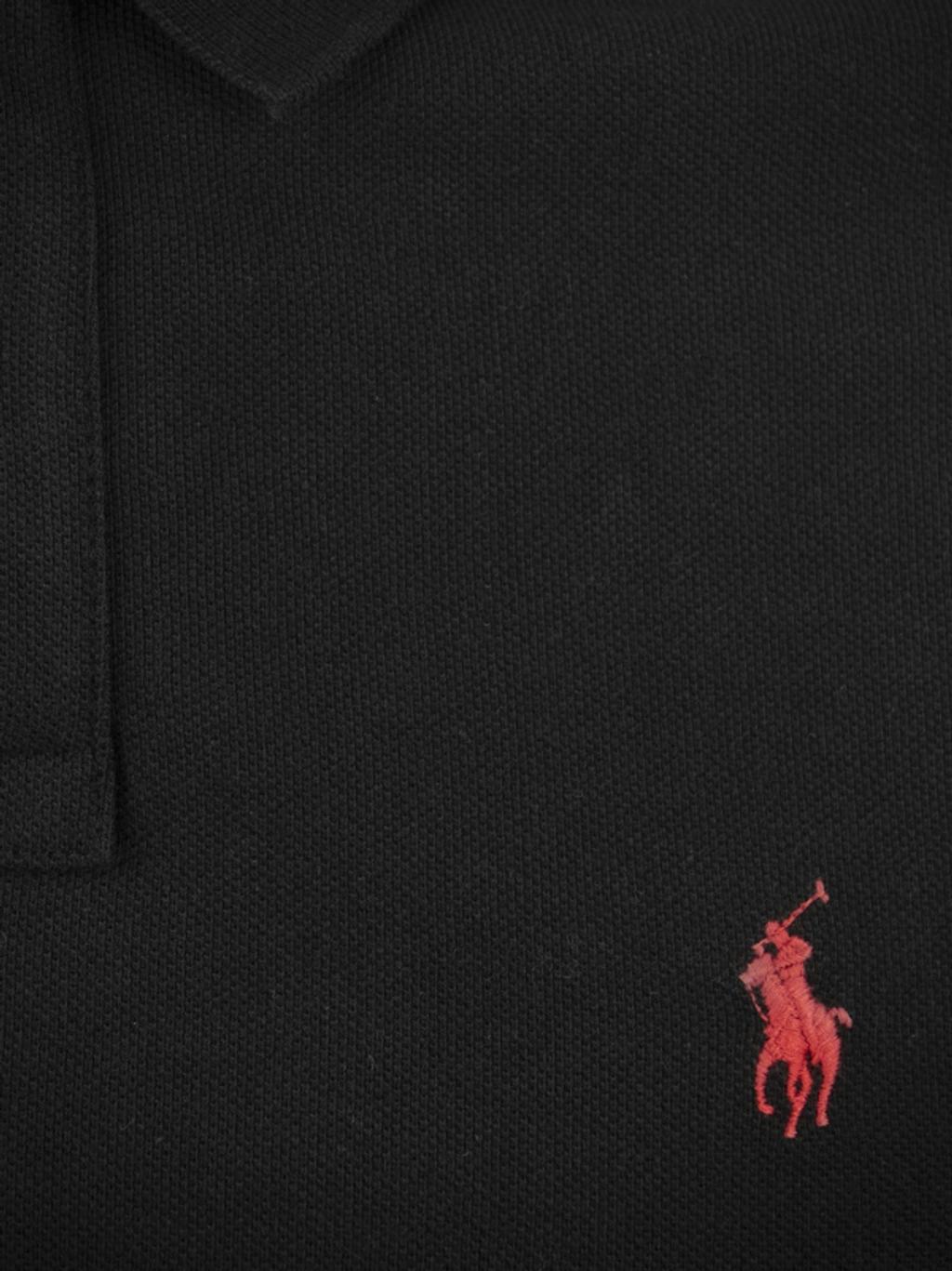 POLO RALPH LAUREN Embroidered-logo Polo Shirt In Black Product Image