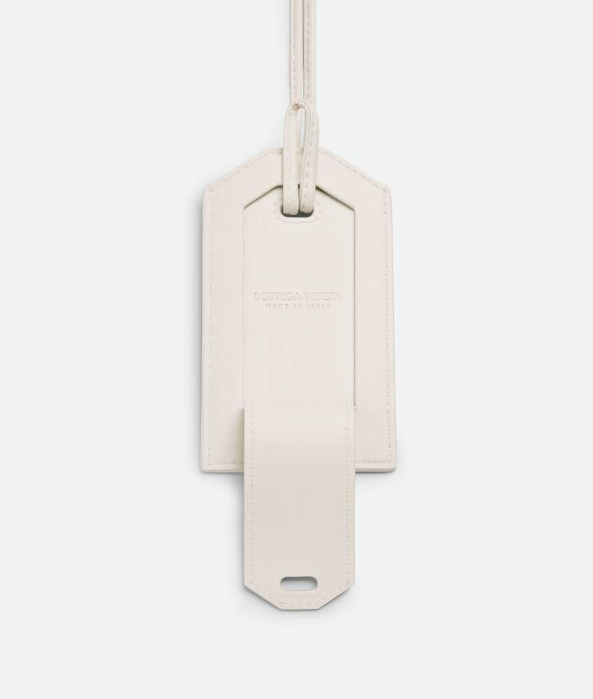 Men's Intrecciato Tag Holder On Strap in Chalk Product Image