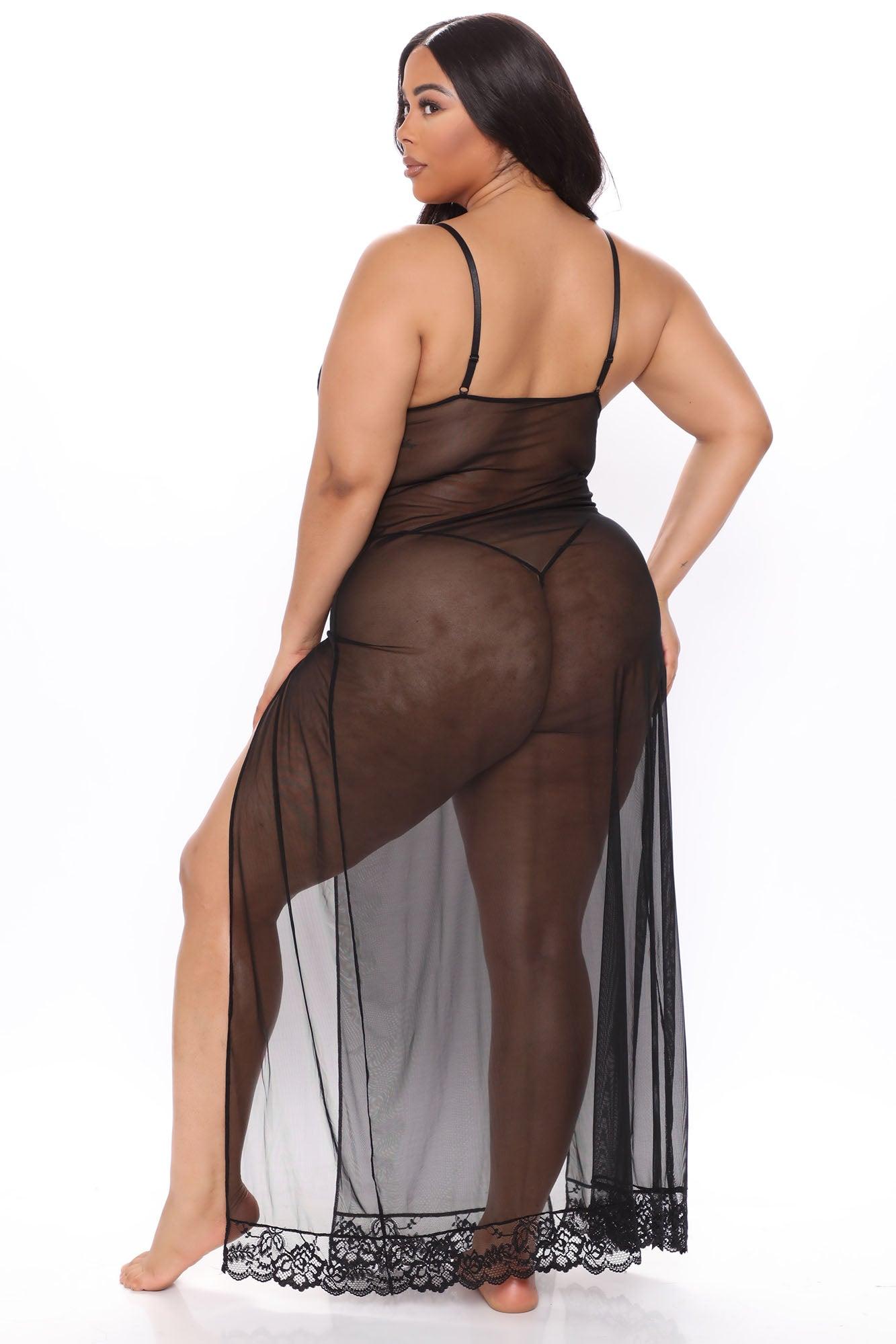 Best You Ever Had Lace Sleep Gown - Black Product Image