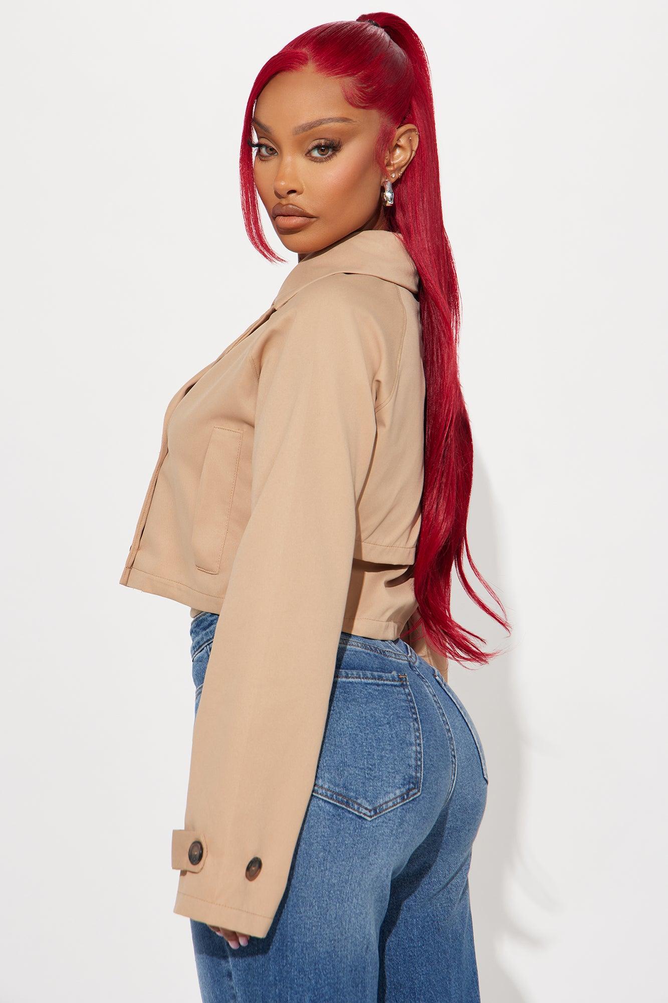 Rainy Days Cropped Trench - Khaki Female Product Image