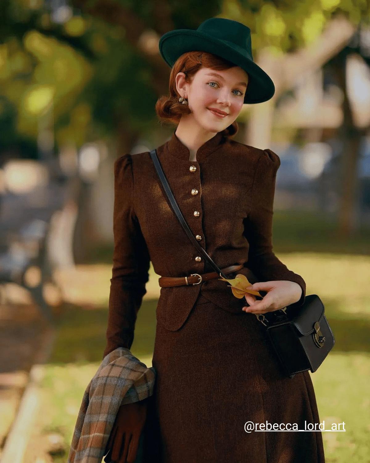 The Solid Retro Single-breasted Tweed Jacket Female Product Image