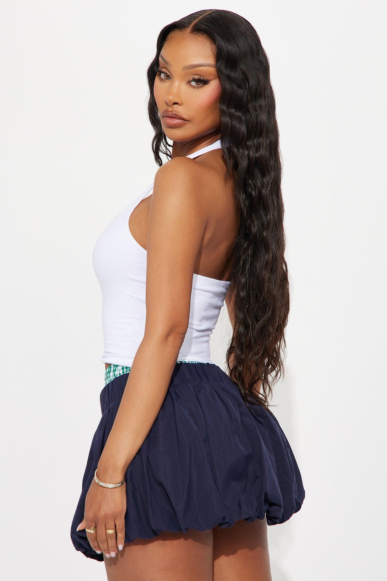 Elara Double Lined Halter Top - White Product Image