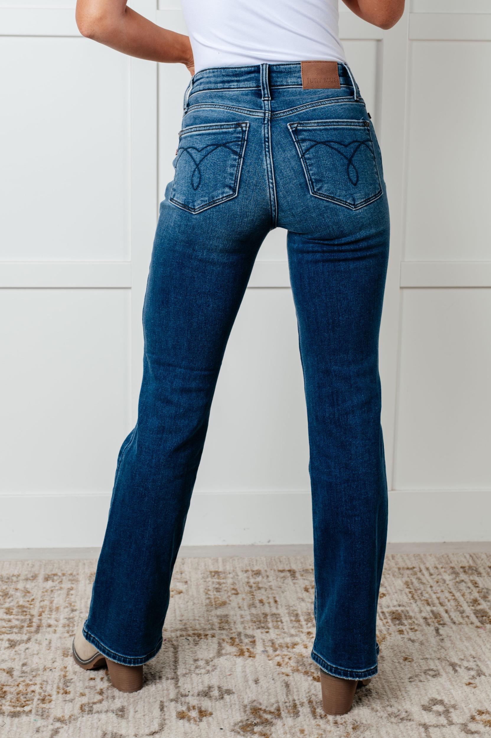 Hannah Mid Rise Thermal Bootcut Judy Blue Jeans Product Image