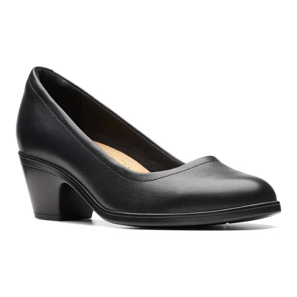 Clarks Emily Ruby Womens Closed Toe Block Heel Pumps Product Image