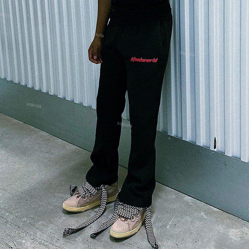 Sopula Unisex Men's Black Basic Street Print Flared SweatPants Product Image