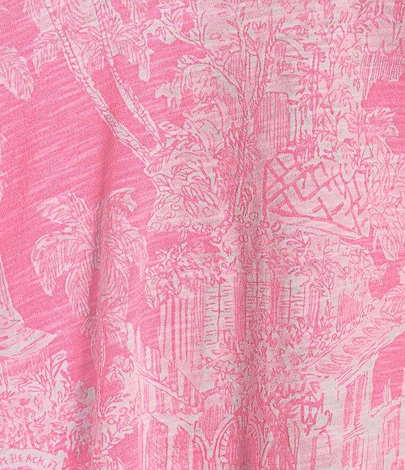 Lilly Pulitzer Etta Knit Anniversary Toile Print V-Neck Short Sleeve Tee Product Image
