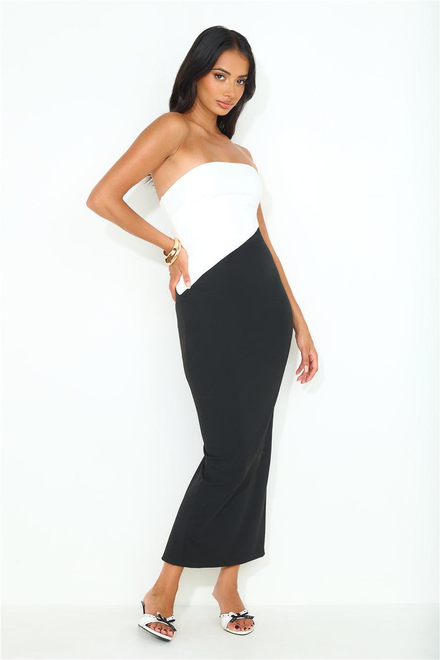 It's Important Strapless Midi Dress Black Product Image