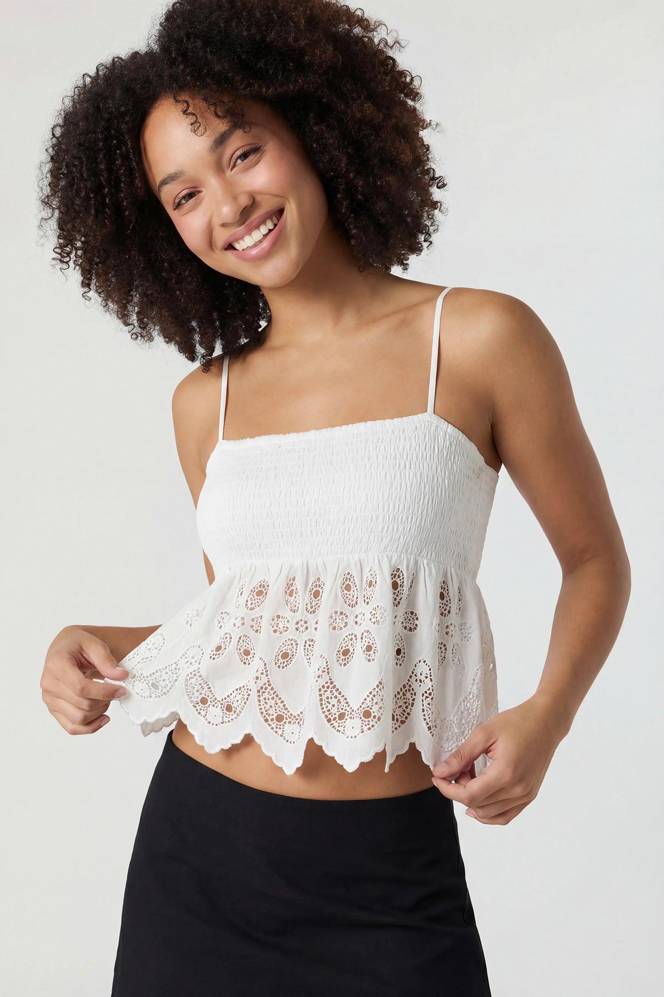 Eyelet Babydoll Tank Female Product Image