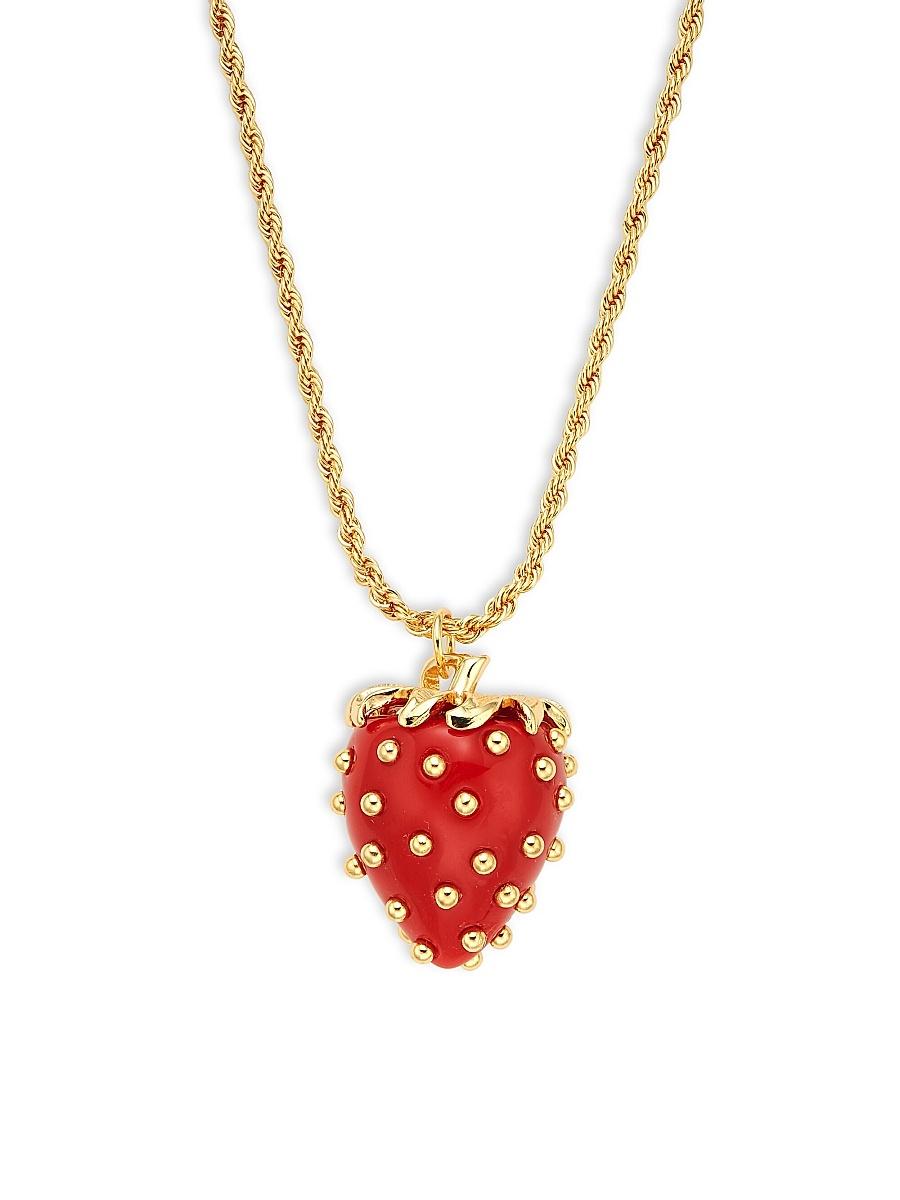 Womens Strawberry Goldtone Pendant Necklace Product Image