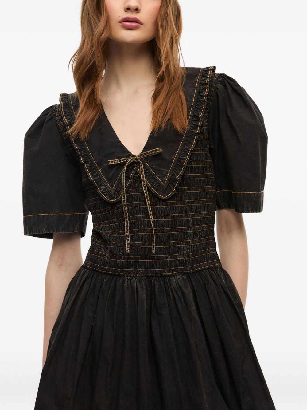 smocked dress with puff sleeves Product Image