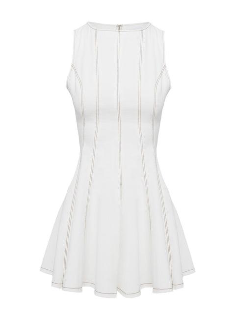 Composure Pleat Mini Dress White Product Image