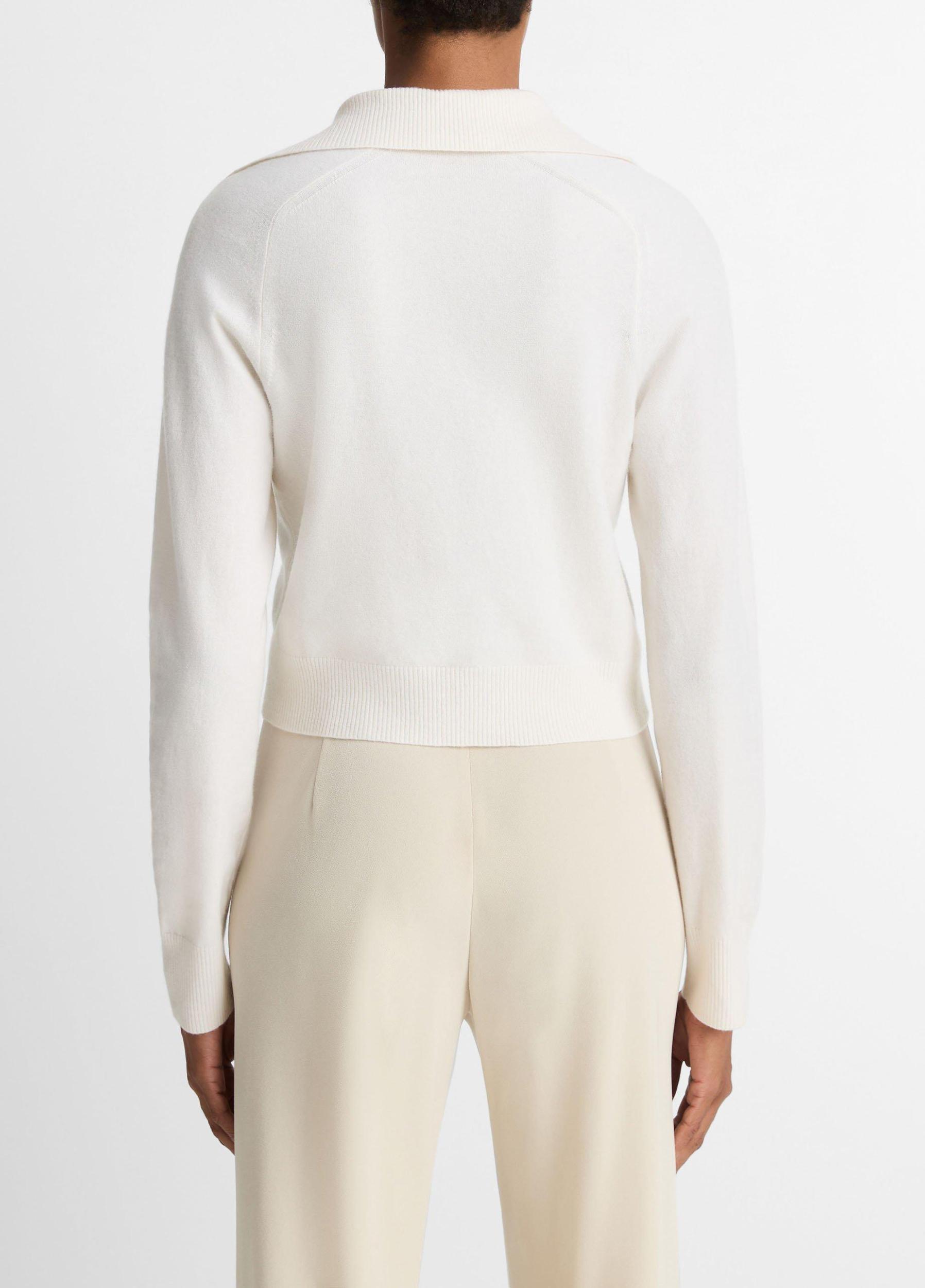 Wool & Cashmere-Blend Polo Cardigan Product Image