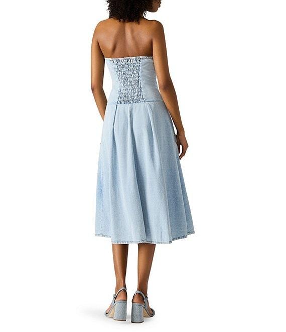 Steve Madden Isla Strapless Denim Midi Dress Product Image