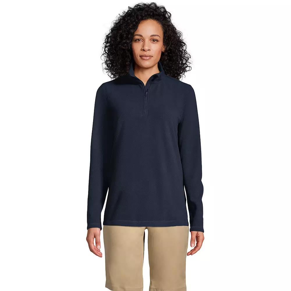Women's Lands' End Lightweight Fleece Quarter Zip Pullover,  Product Image