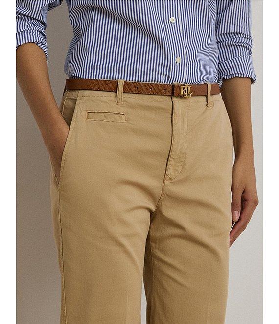 Lauren Ralph Lauren Stretch Cotton Straight Leg Pants Product Image