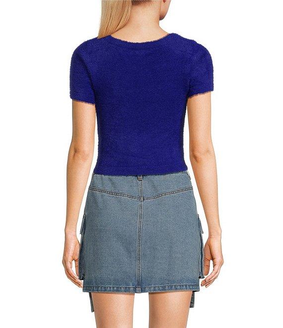 C&V Chelsea & Violet Short Sleeve Eyelash Sweater Product Image