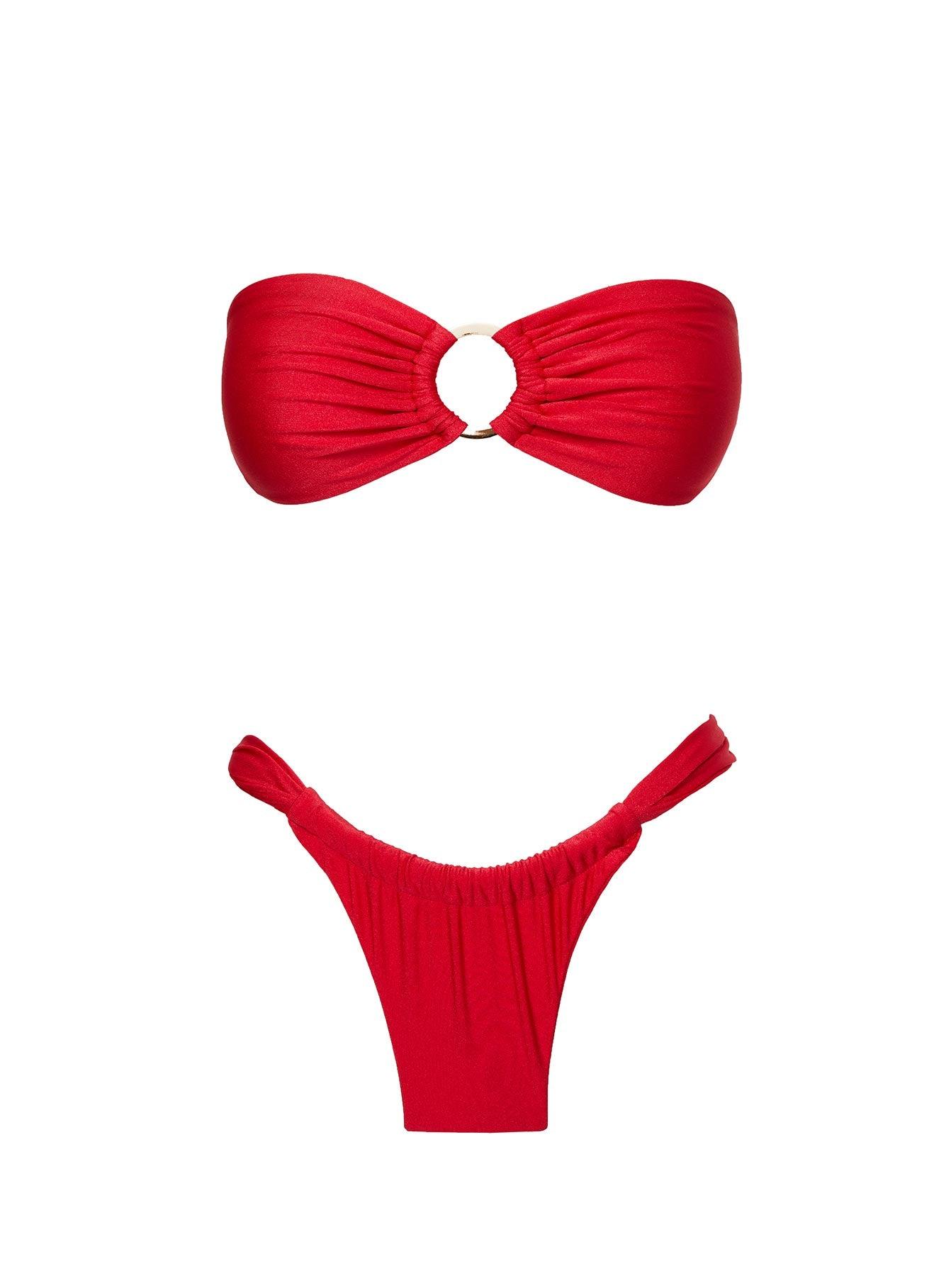 Janea Bandeau Bikini Top Red Product Image