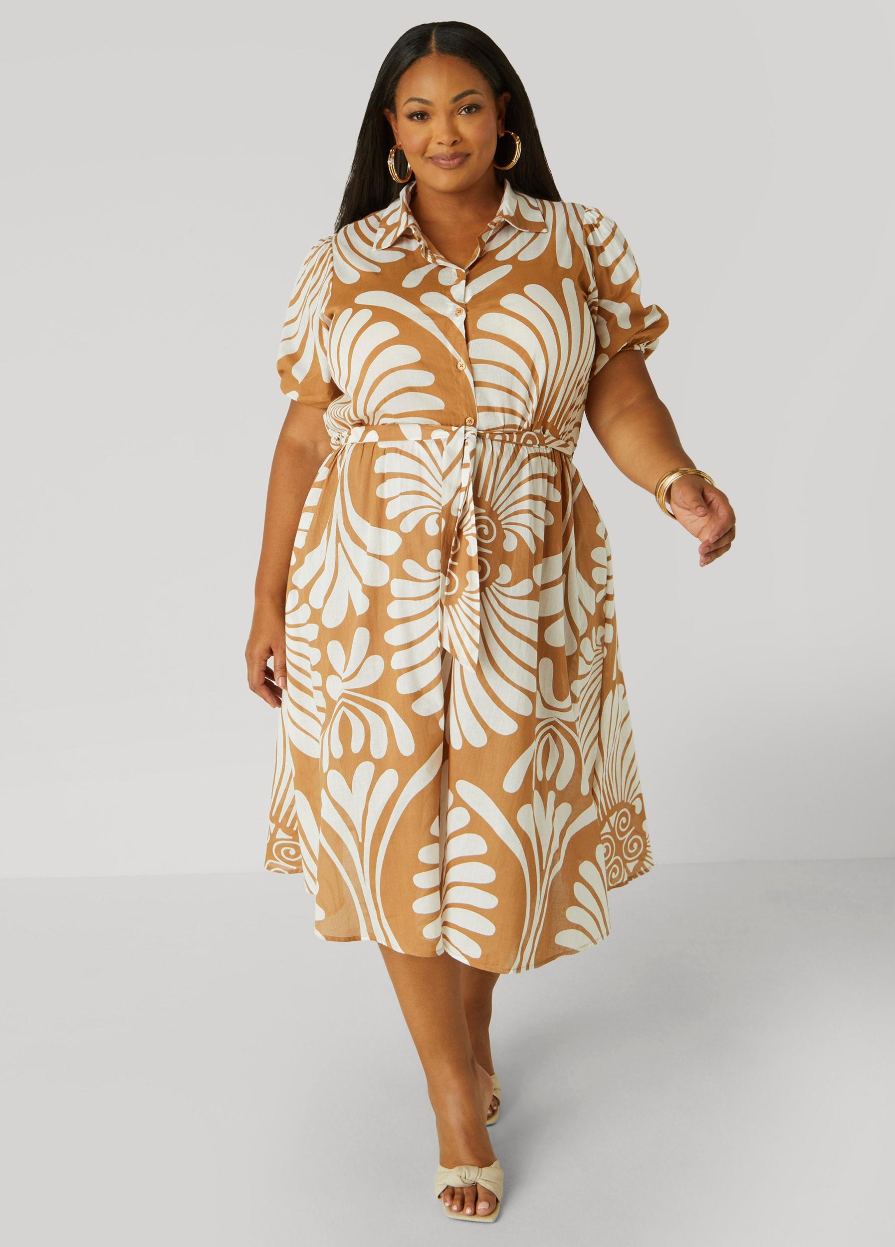 Swirl Print Midaxi Shirtdress Product Image