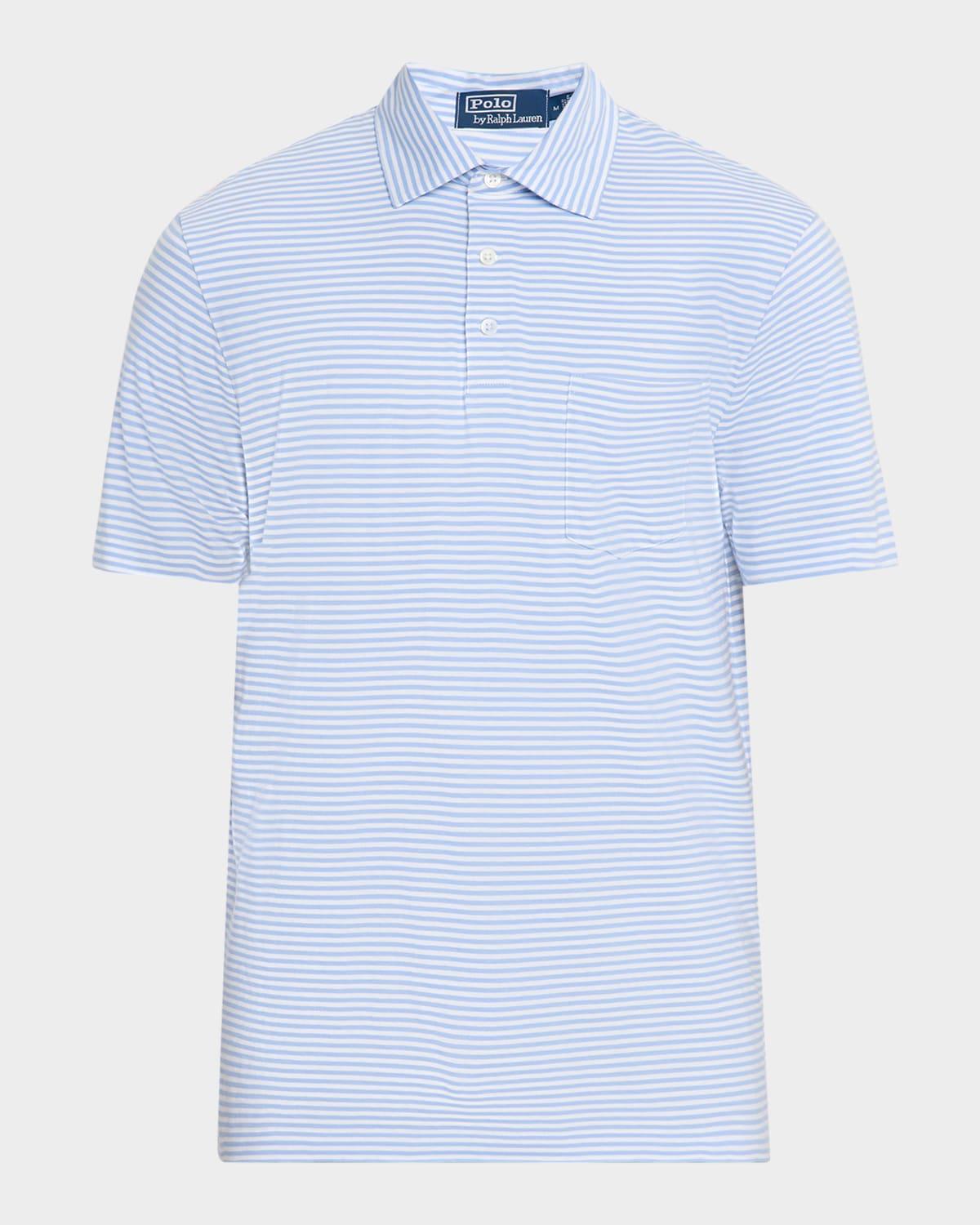 Mens Standard-Fit Striped Lisle Polo Shirt Product Image