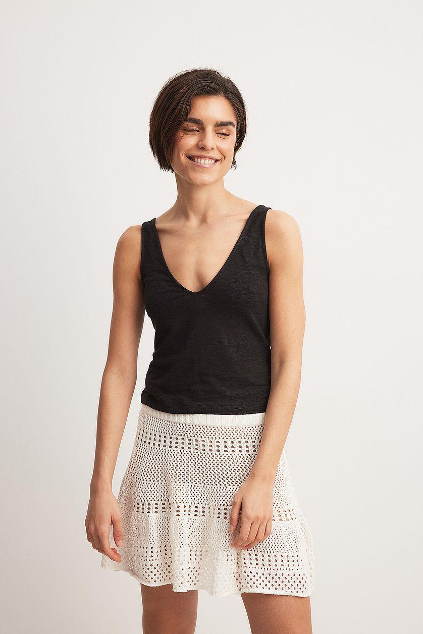 Crochet Knitted Mini Skirt Product Image