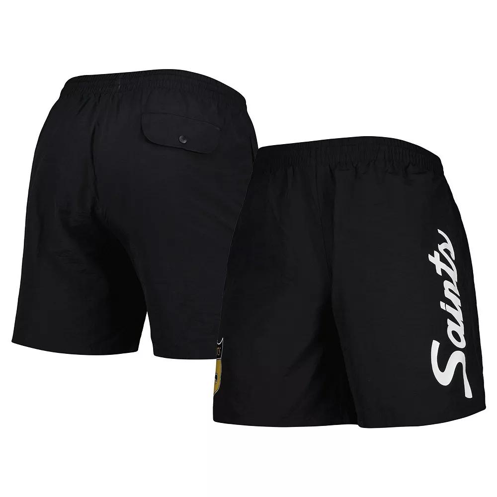 Men's Mitchell & Ness Black New Orleans Saints Team Essentials Nylon Shorts, Size: Large Product Image