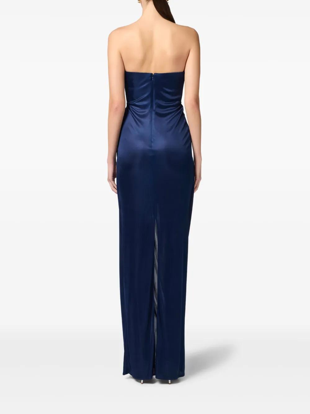 floral-appliqué satin dress Product Image