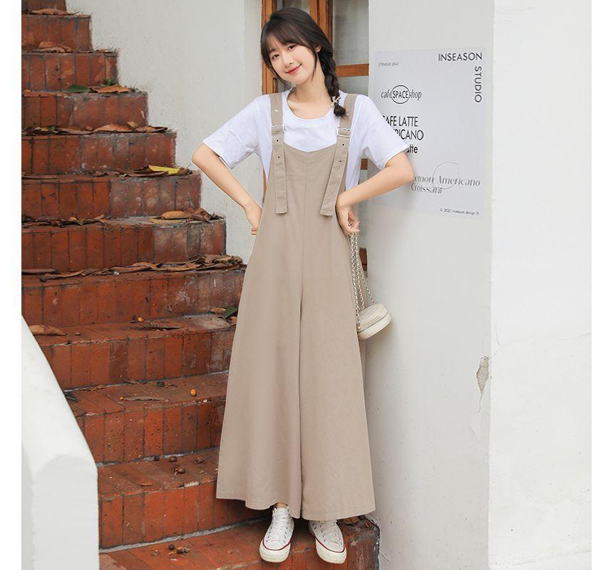 Wide Leg Plain Jumpsuit Product Image