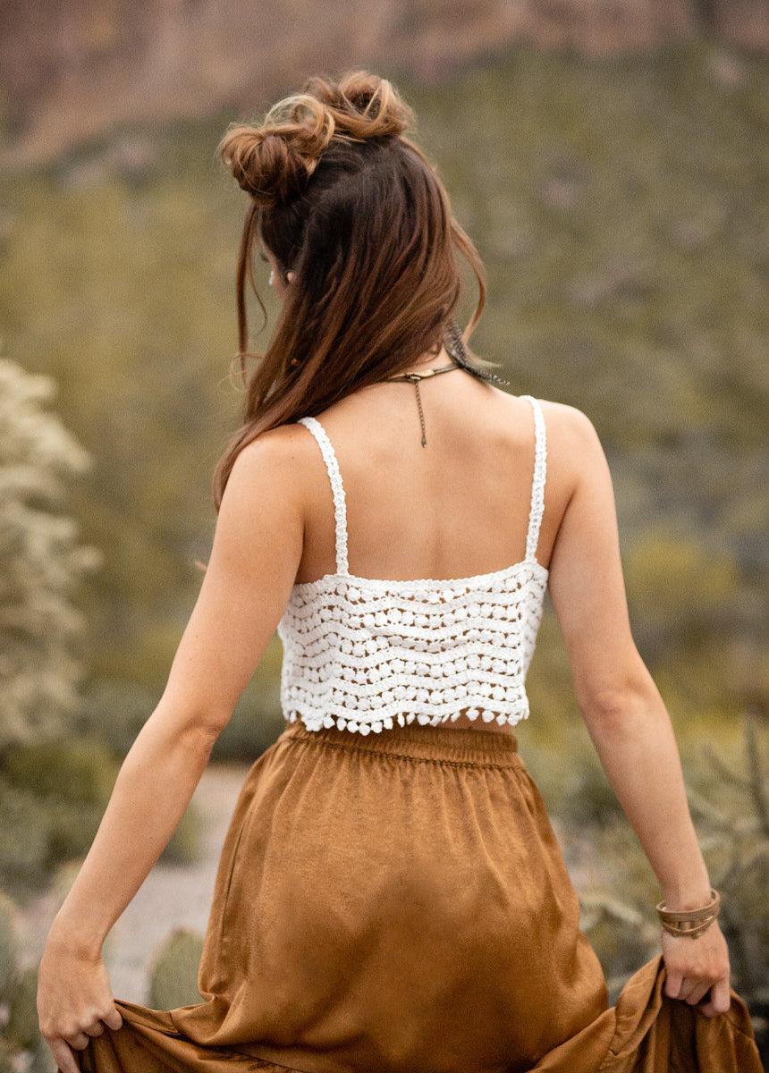 Sonnet Crochet Top in White Female Product Image