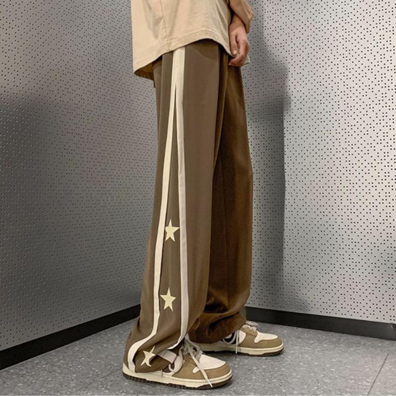 Sopula Retro High Street Trendy Patchwork Star Straight Sweatpants Product Image