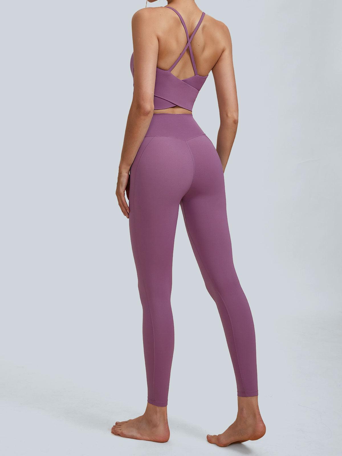 Purple High Waisted Leggings Product Image