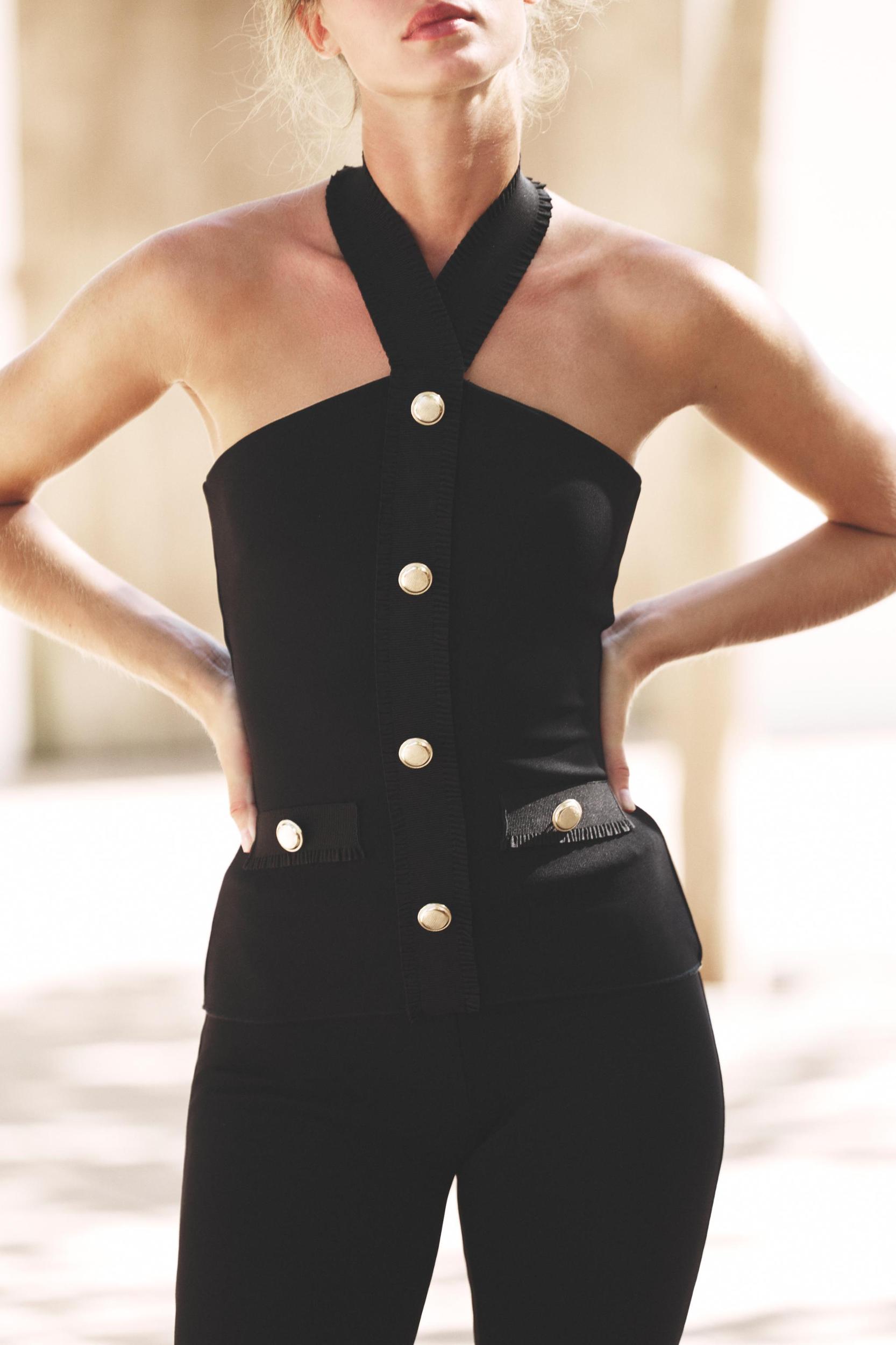 STRETCH CONTOURING HALTER TOP Product Image