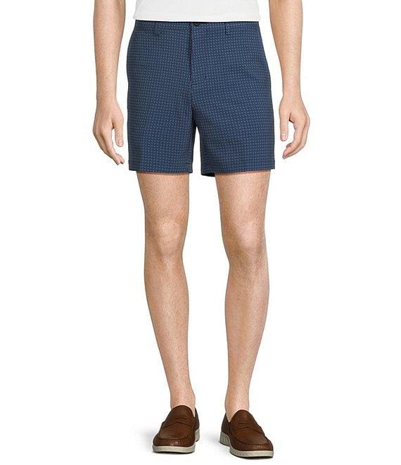 Roundtree & Yorke Performance Stretch Fabric Straight Fit Flat Front 7#double; Geo Printed Shorts Product Image
