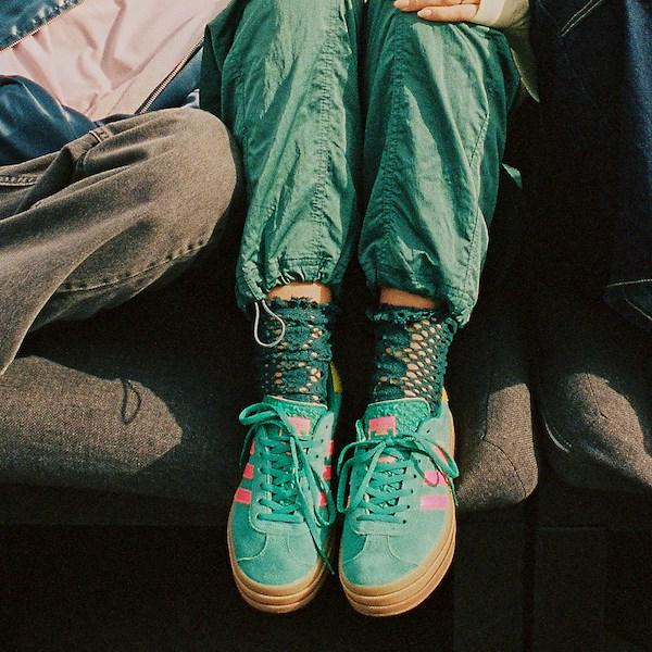 Womens adidas Gazelle Bold Athletic Shoe - Court / Lucid Pink / Pure Sulfur Product Image