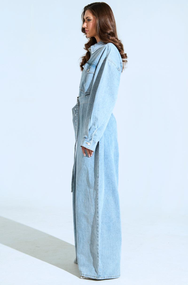 NOT TODAY EXTREME OVERSIZED DENIM JUMPSUIT Product Image