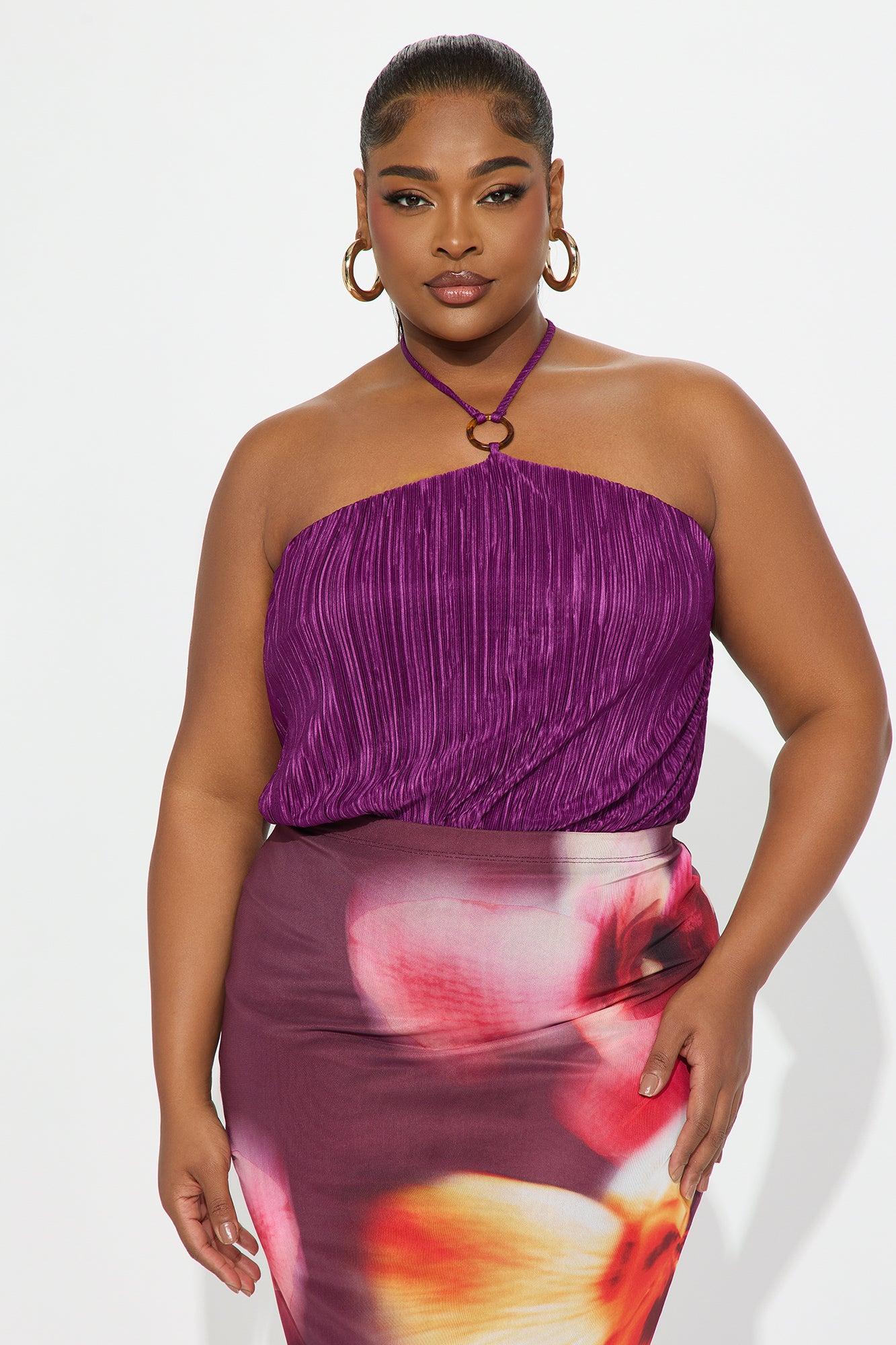 Weekend Getaway Halter Bodysuit - Purple Female Product Image