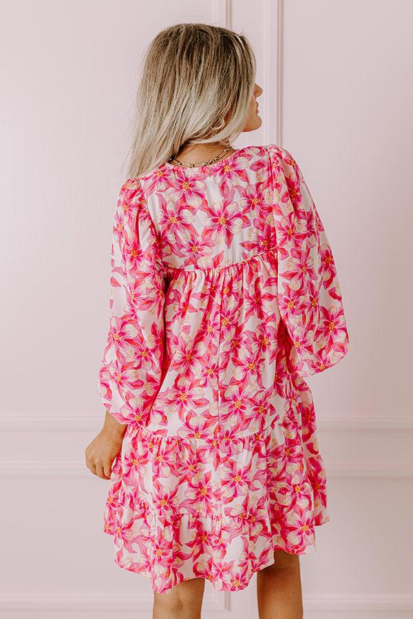 Coastal Cruise Floral Mini Dress in Pink Product Image