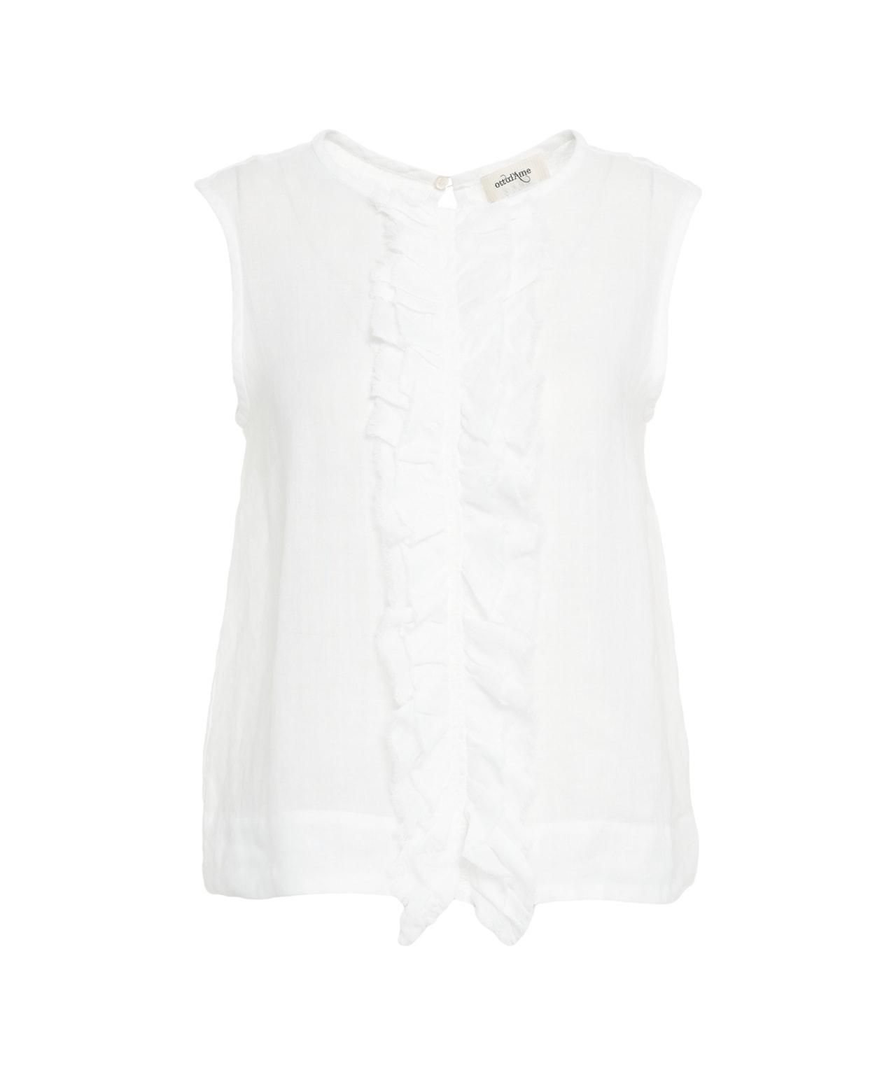 Ramie blouse with ruffles Product Image