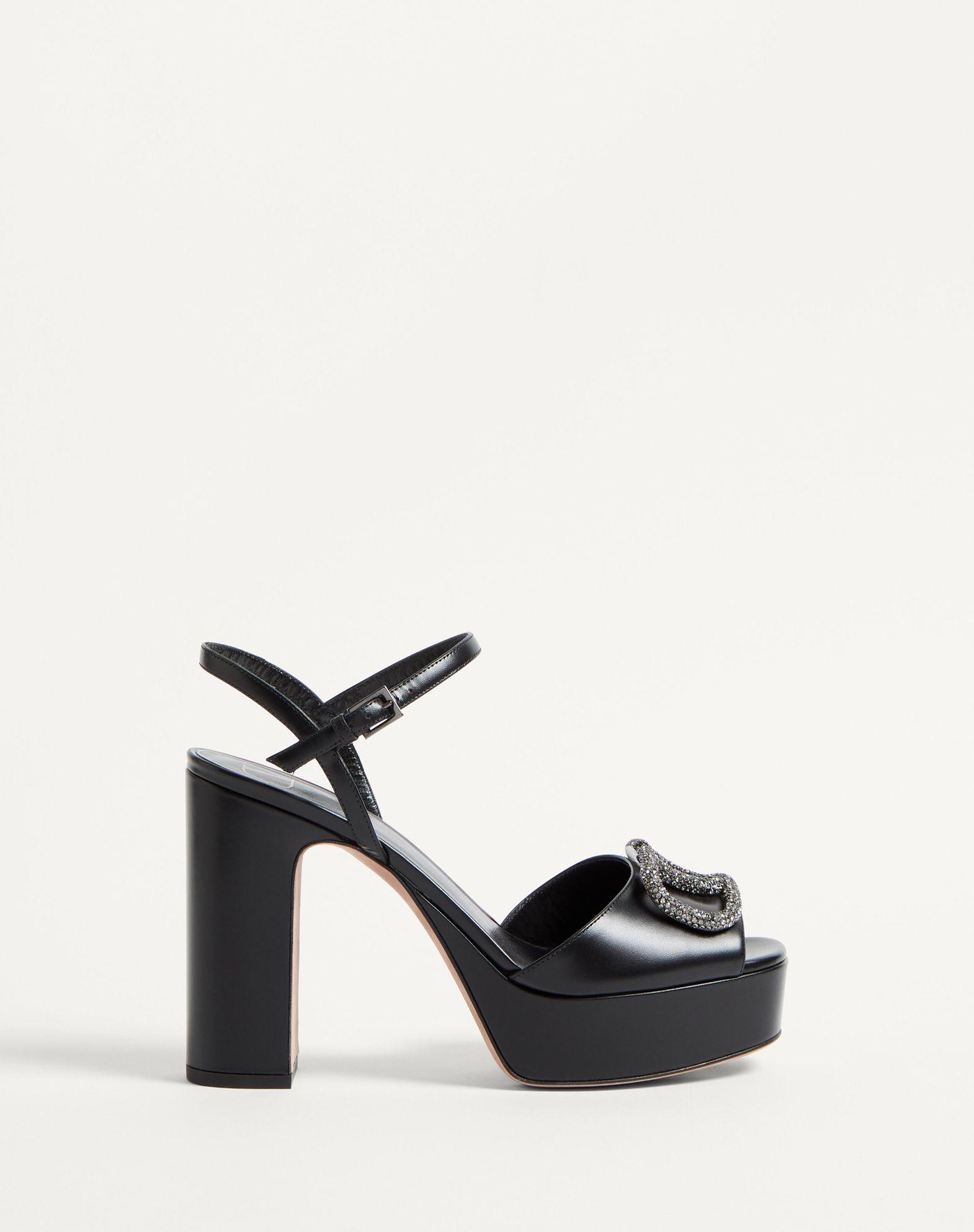 SANDAL WITH VLOGO SIGNATURE PLATFORM IN CALFSKIN 115MM Product Image