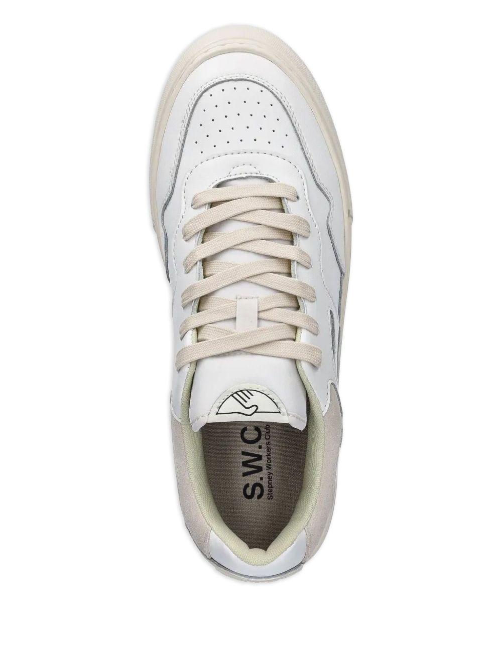 leather lace-up sneakers Product Image