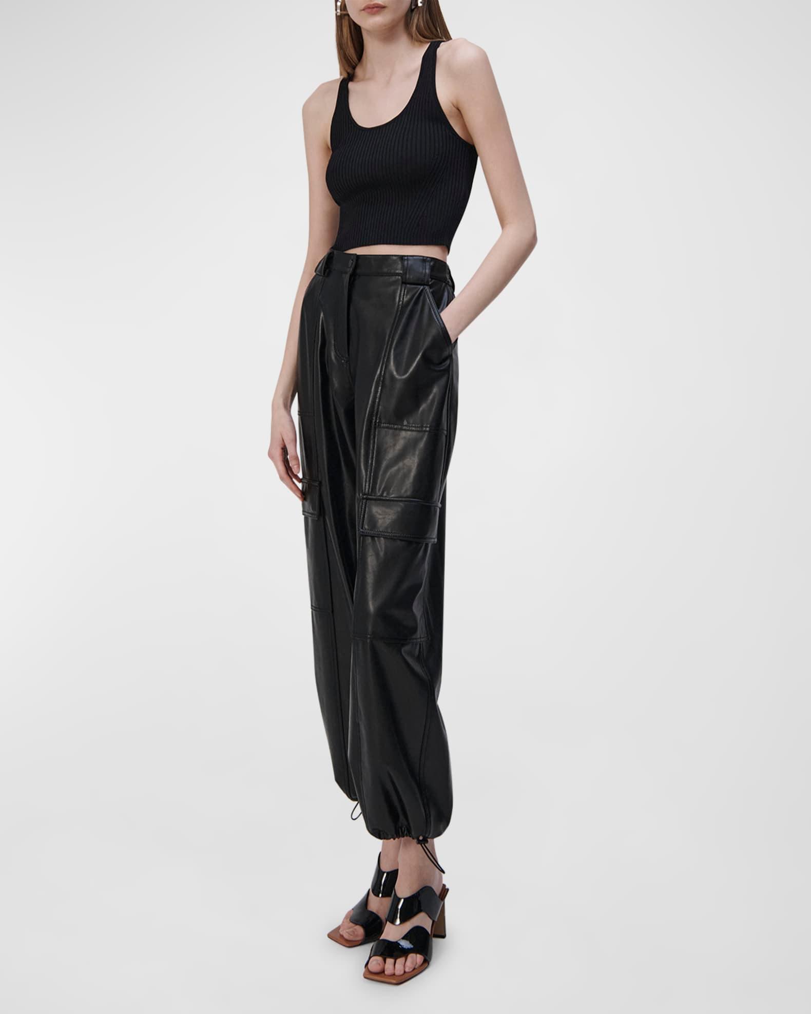 Luxe Vegan Leather Cargo Pants Product Image