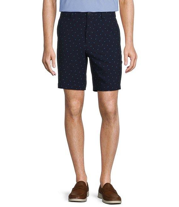 Roundtree & Yorke Performance Classic Fit Flat Front 9#double; Seersucker Shorts Product Image