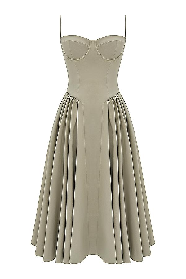 Samaria  taupe corset sundress Product Image