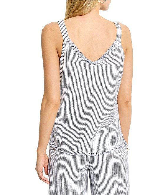 NIC + ZOE Pin Stripe Gauze V-Neck Sleeveless Coordinating Tank Product Image