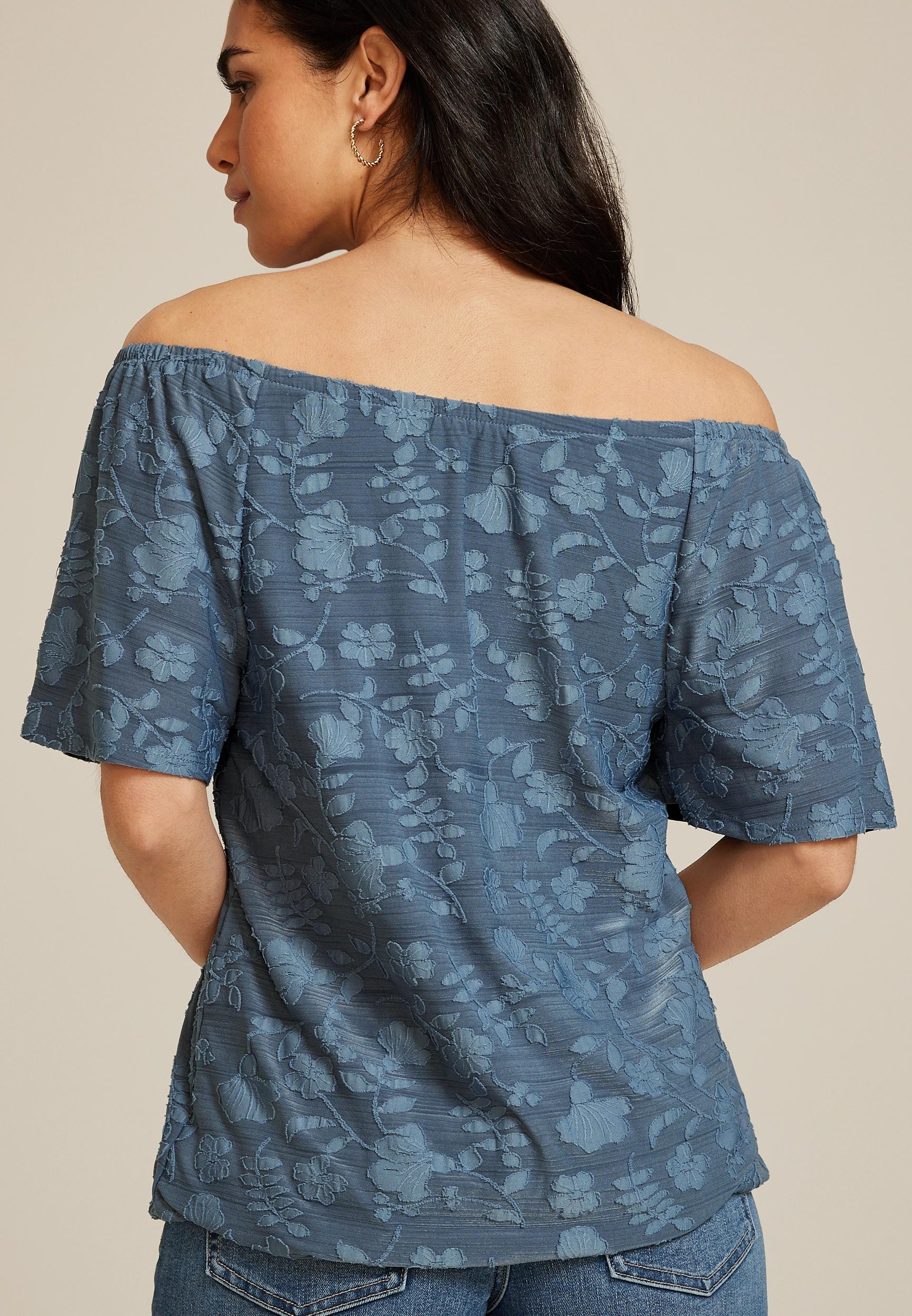 Jacquard Bubble Hem Blouse Product Image