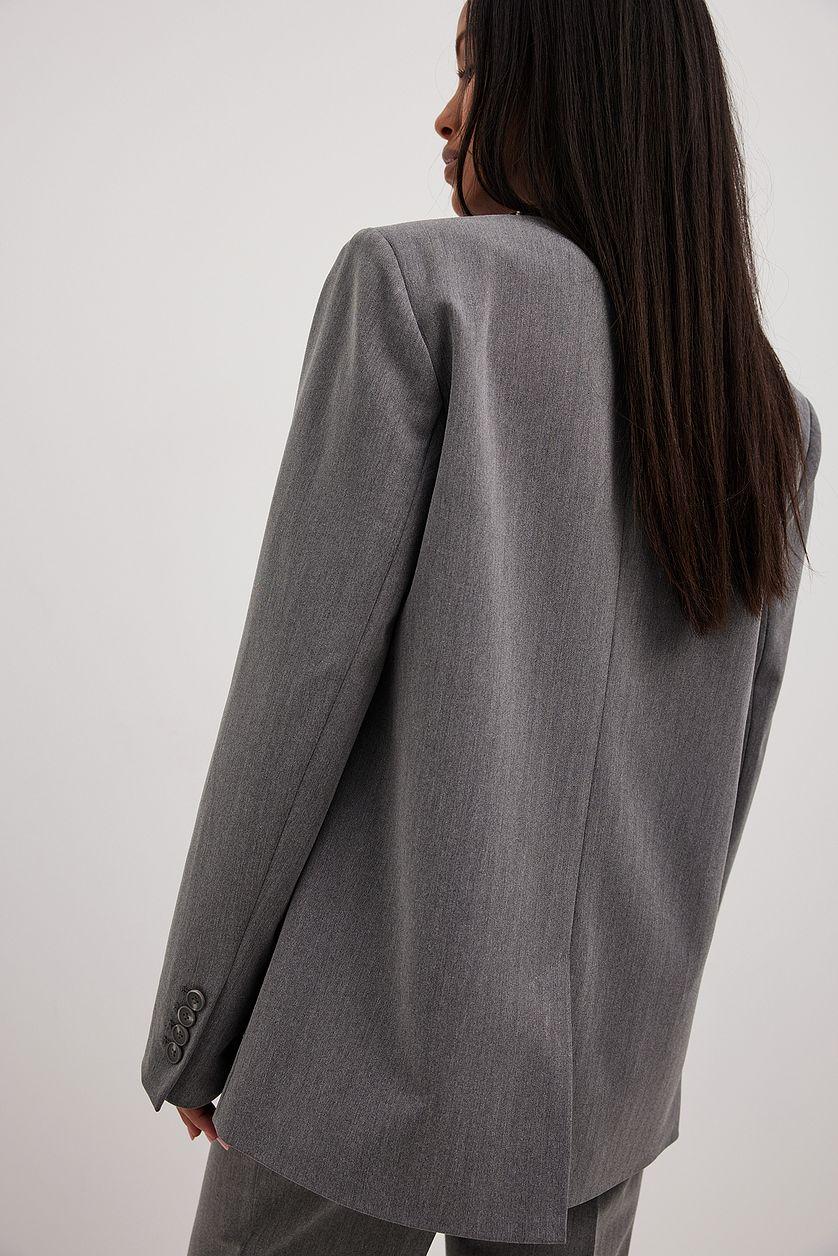 Heavy Straight Blazer Grey Product Image