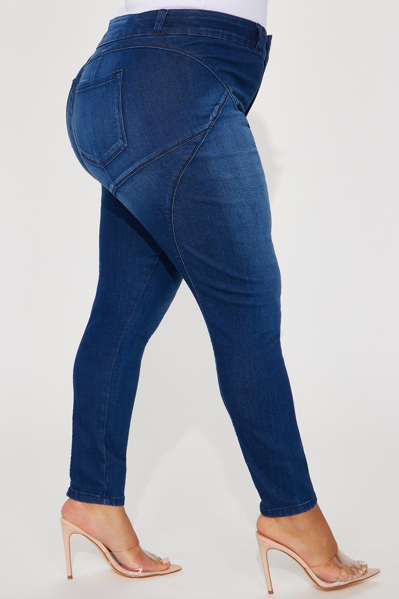 Booty So Good Moto Stretch Skinny Jeans - Dark Wash Product Image