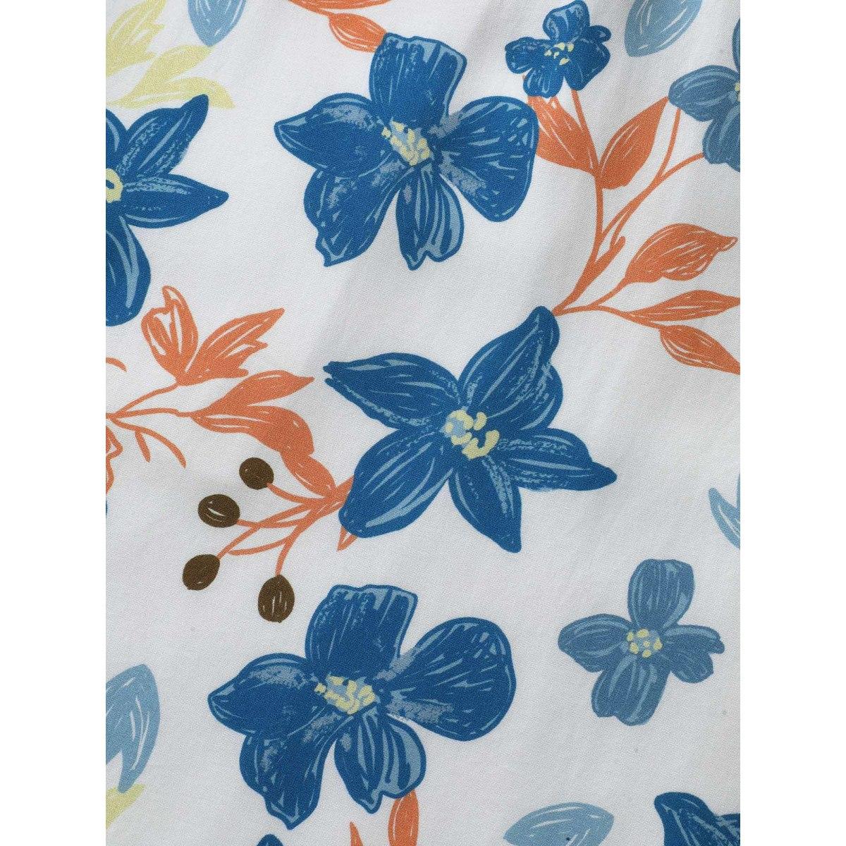 Plus Size Rayon Floral Stretchy Waist Pockets Midi Dress Multicolor Women Flat collar with V-notch Elbow-length sleeve Curvy BloomChic 14-16/1X Product Image