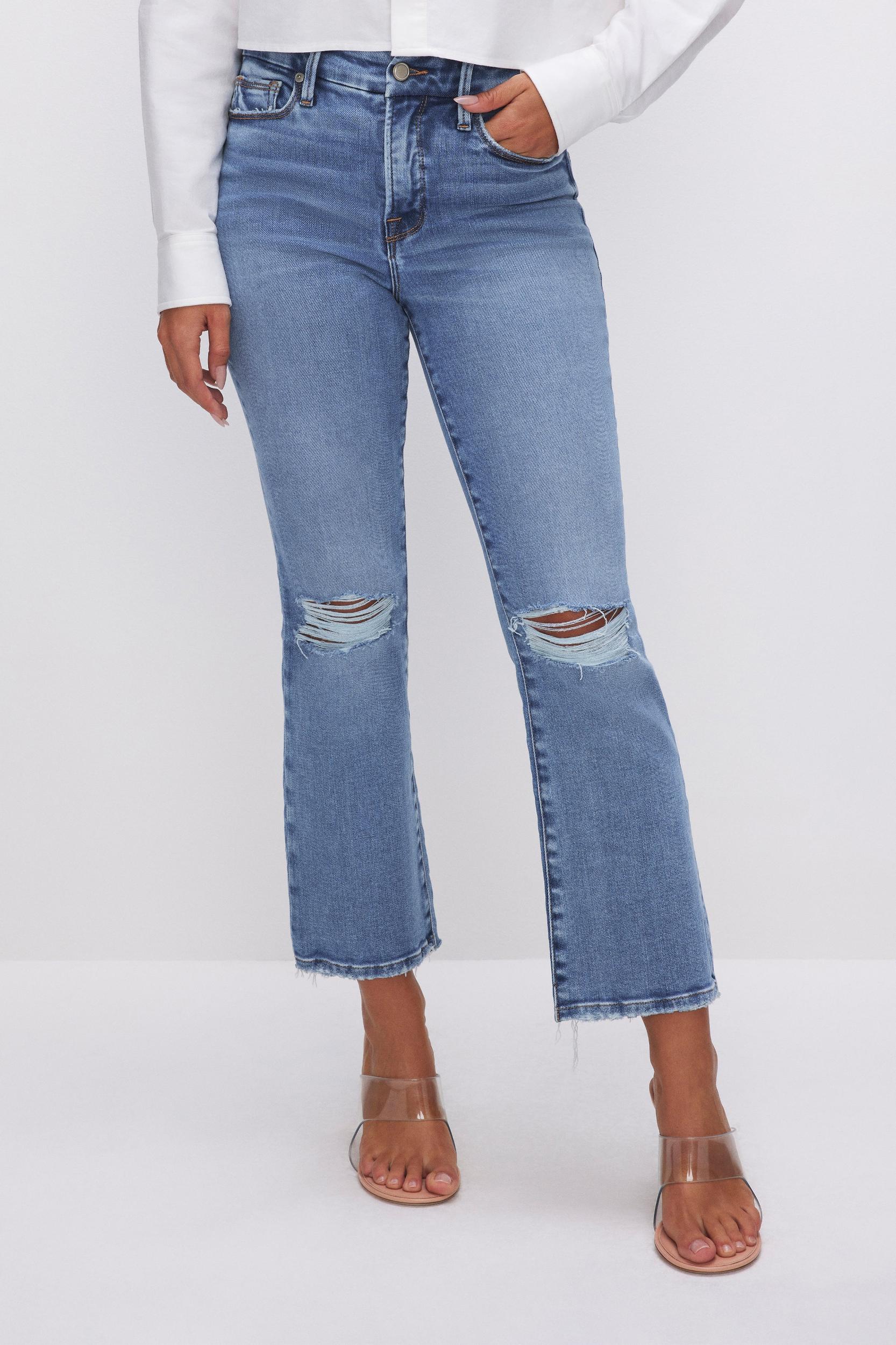 SOFT-TECH GOOD LEGS CROPPED MINI BOOT JEANS | INDIGO521 Product Image