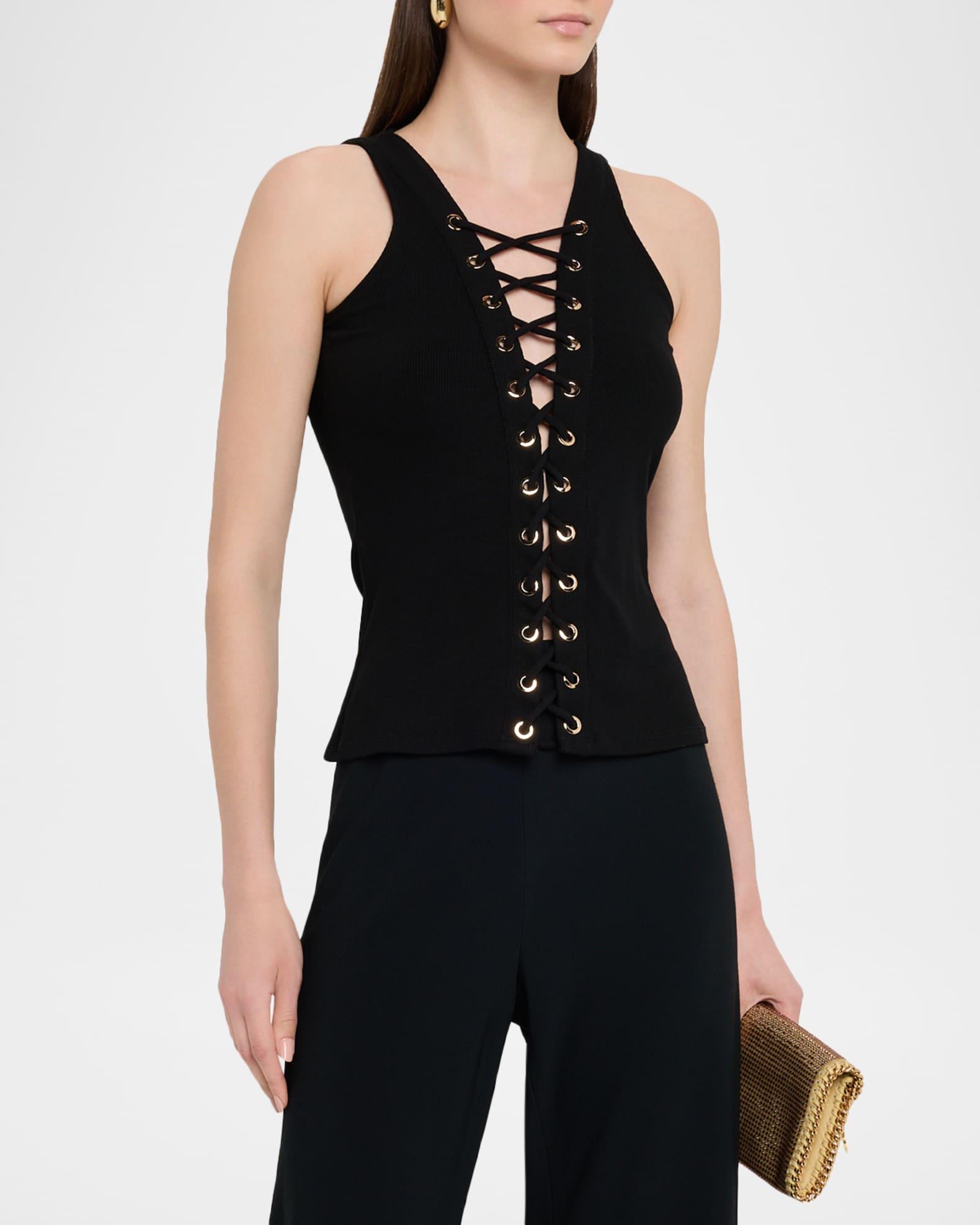 Rashelle Sleeveless Lace-Up Top  Product Image