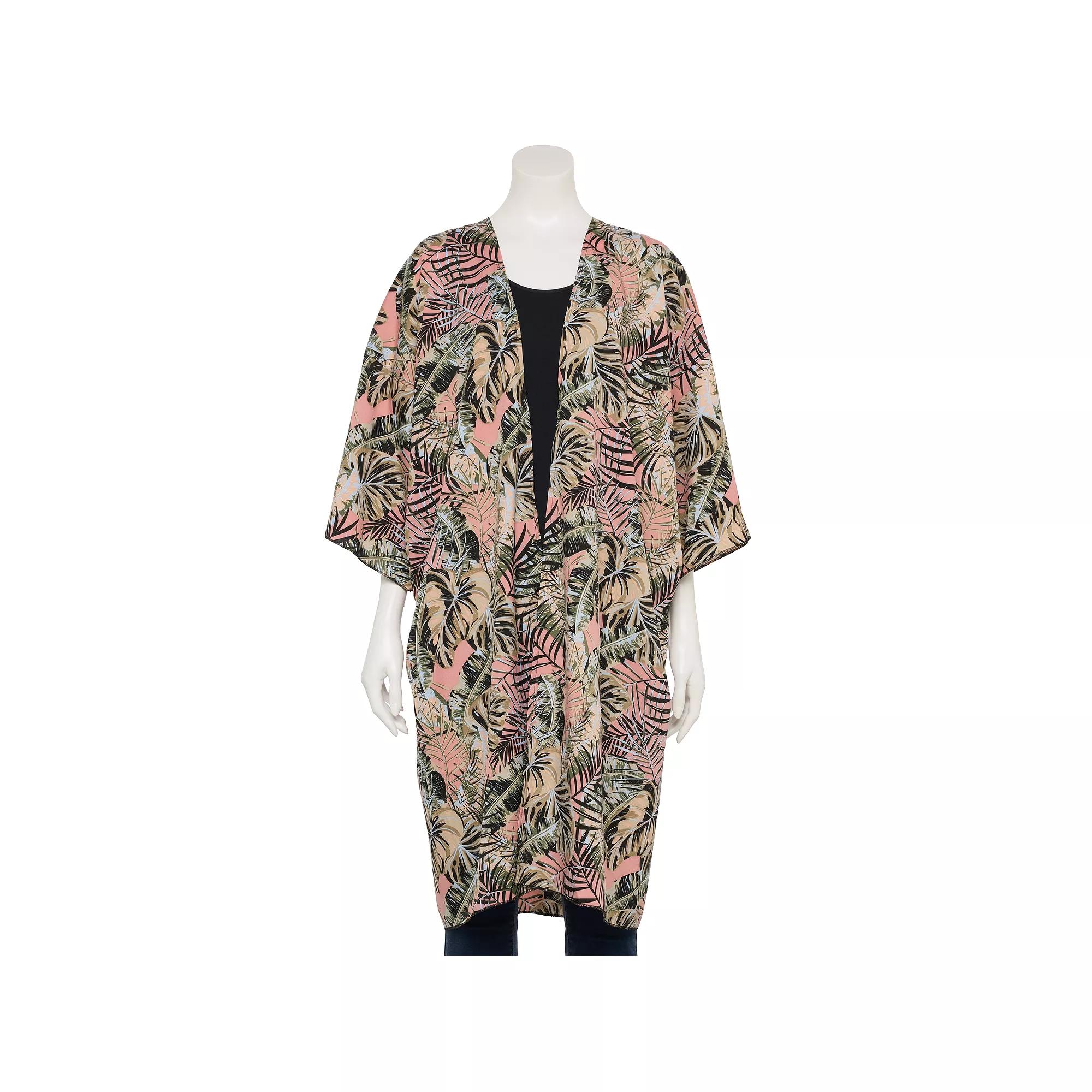 Women's Couture Gems Safari Print Kimono, Pink Product Image